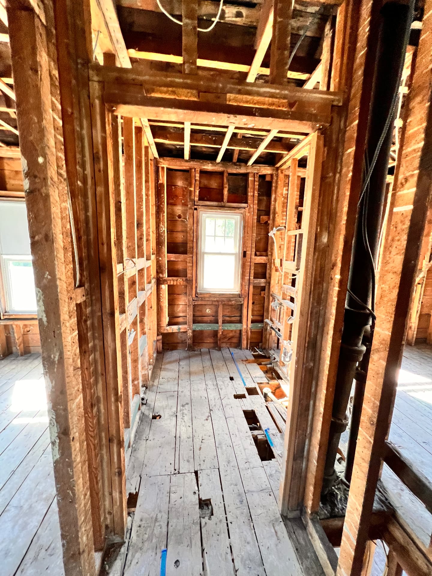 Home stripped back to original stud framing and subfloor